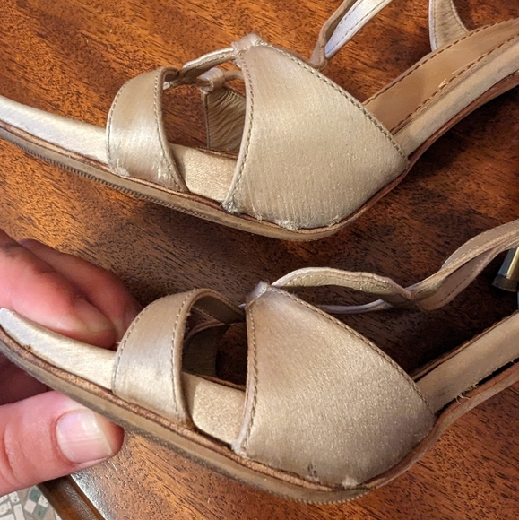 MIU MIU slingback satin crystal stiletto sandal heels - Picture 12 of 12